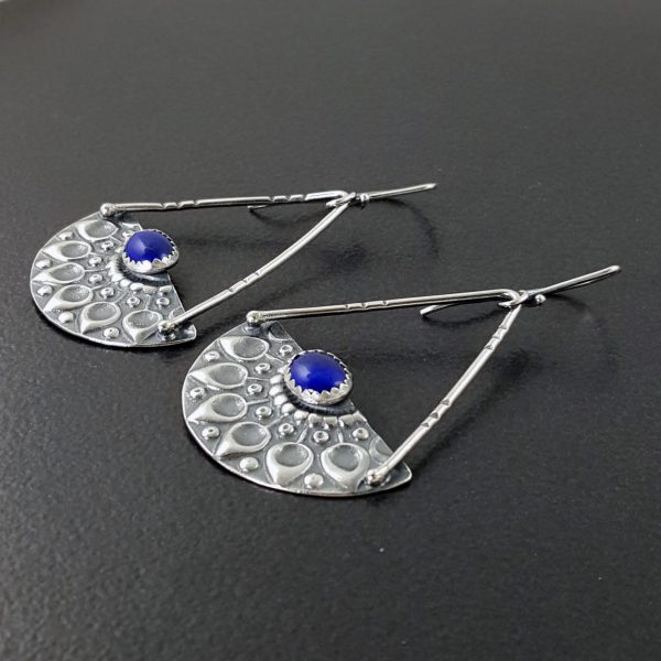 mandala earrings with lapis