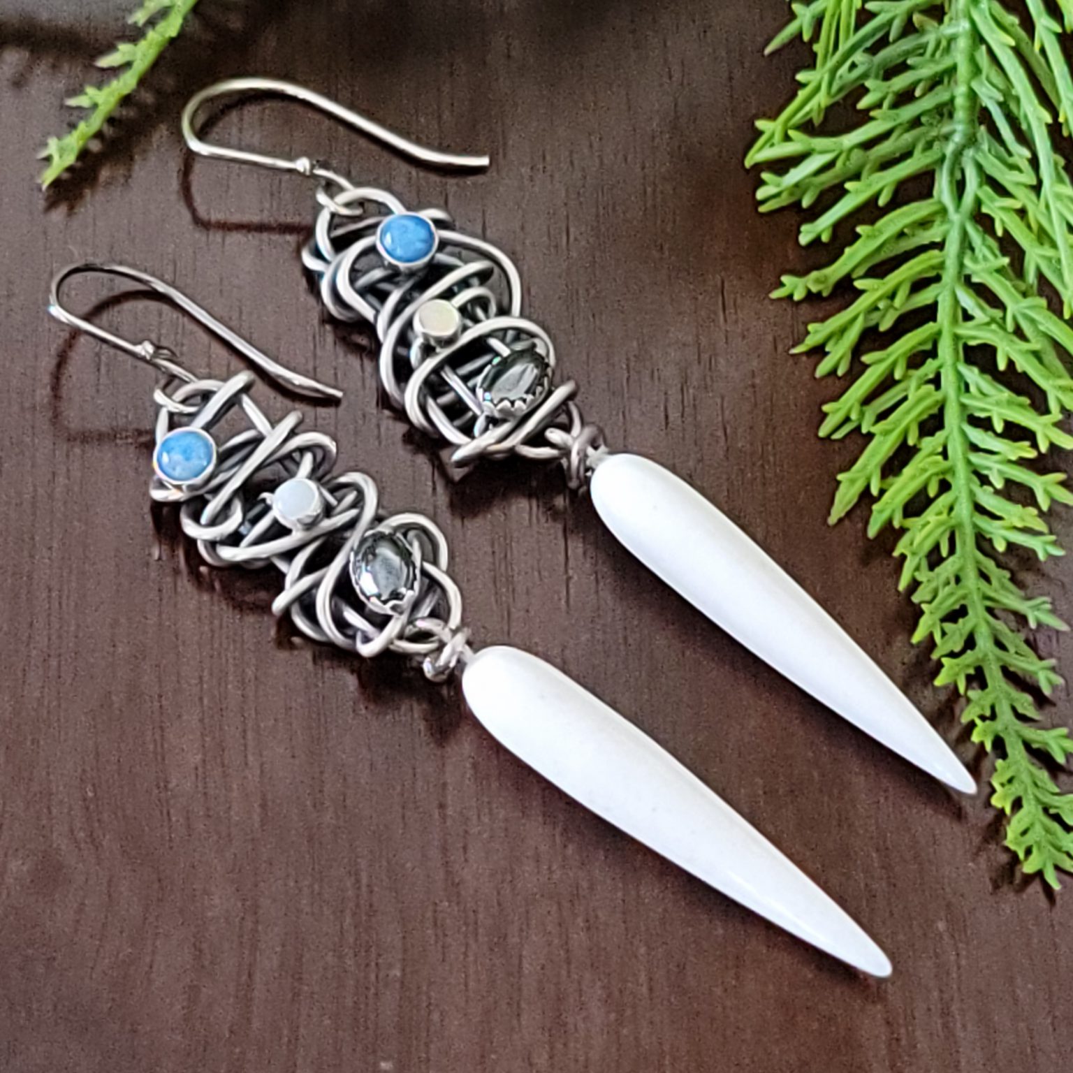 Bone Drop Grapevine Earrings Michele Grady Designs