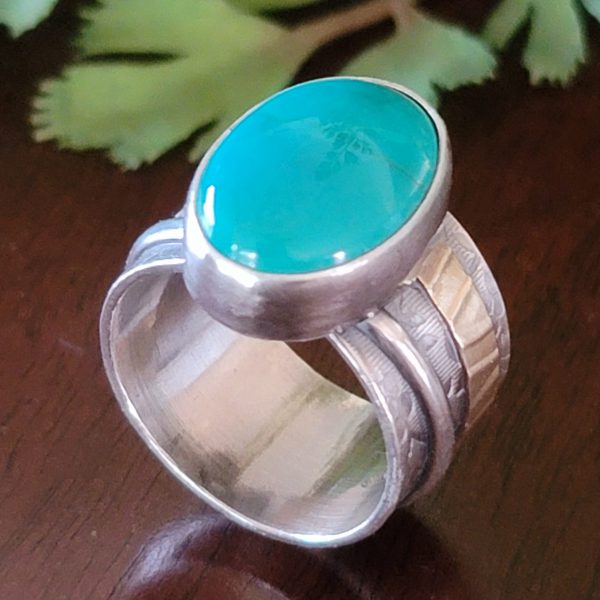 turquoise wide band ring Michele Grady