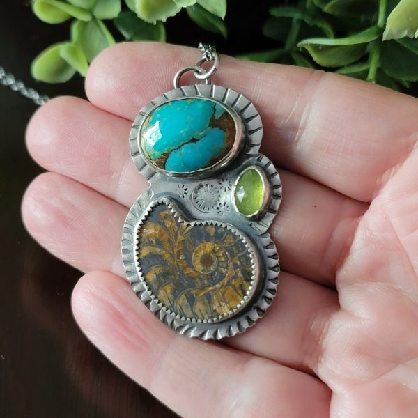 Turquoise and Ammonite Necklace